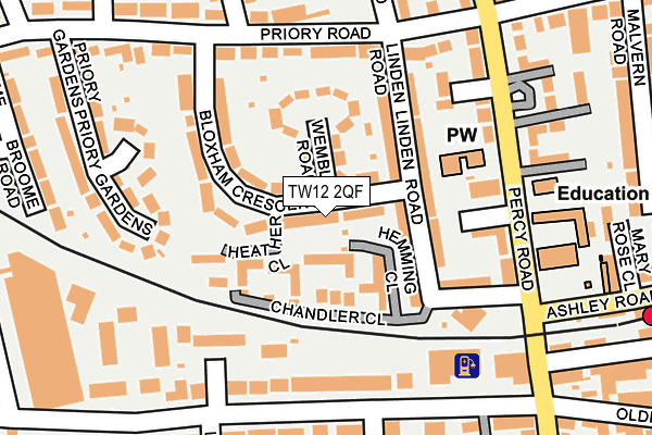 TW12 2QF map - OS OpenMap – Local (Ordnance Survey)