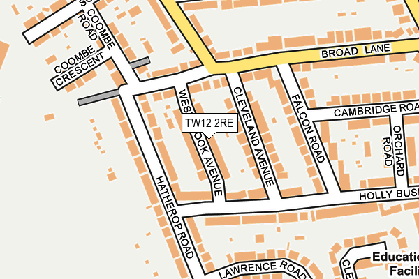 TW12 2RE map - OS OpenMap – Local (Ordnance Survey)
