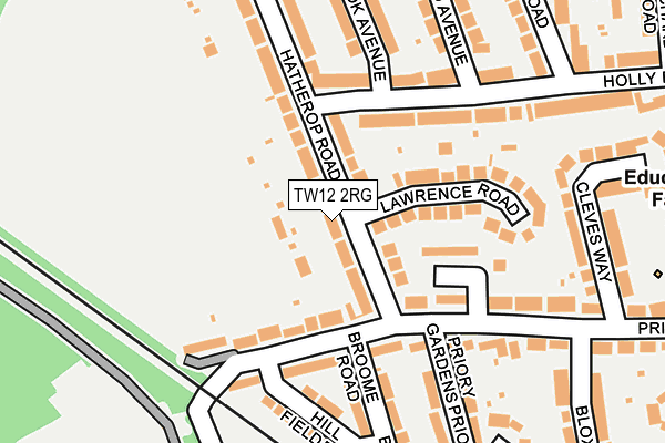 TW12 2RG map - OS OpenMap – Local (Ordnance Survey)