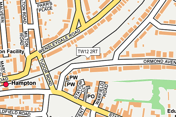 TW12 2RT map - OS OpenMap – Local (Ordnance Survey)