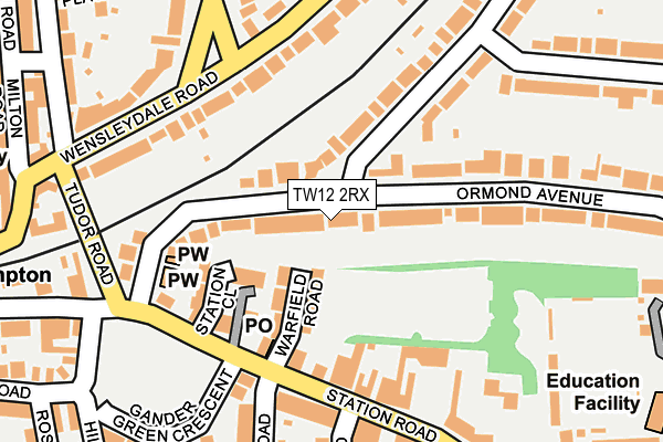 TW12 2RX map - OS OpenMap – Local (Ordnance Survey)