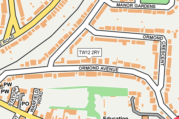 TW12 2RY map - OS OpenMap – Local (Ordnance Survey)