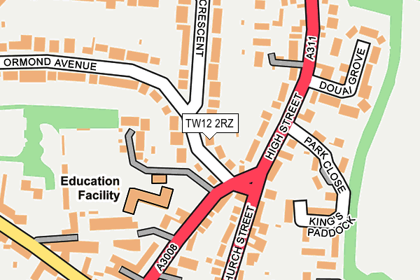 TW12 2RZ map - OS OpenMap – Local (Ordnance Survey)