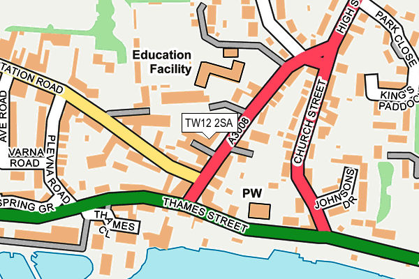 TW12 2SA map - OS OpenMap – Local (Ordnance Survey)