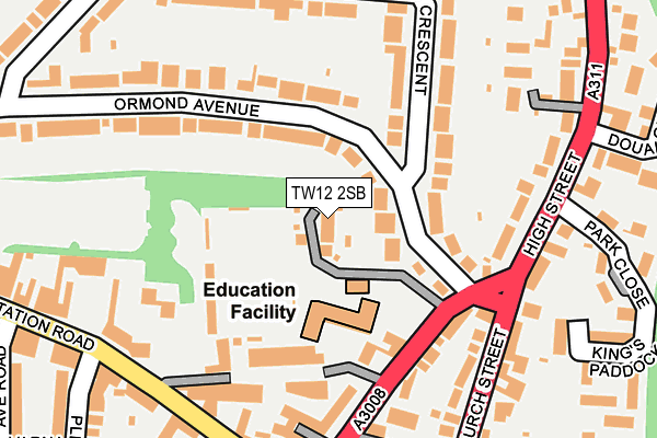TW12 2SB map - OS OpenMap – Local (Ordnance Survey)