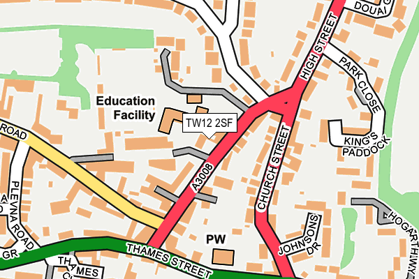 TW12 2SF map - OS OpenMap – Local (Ordnance Survey)