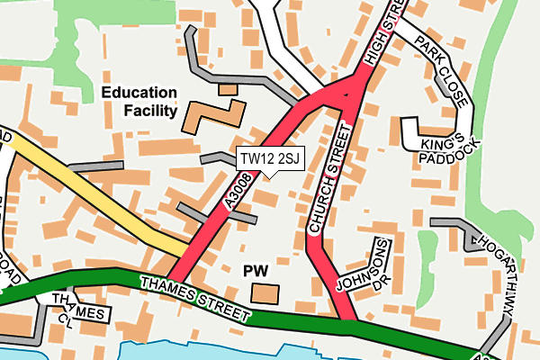 TW12 2SJ map - OS OpenMap – Local (Ordnance Survey)