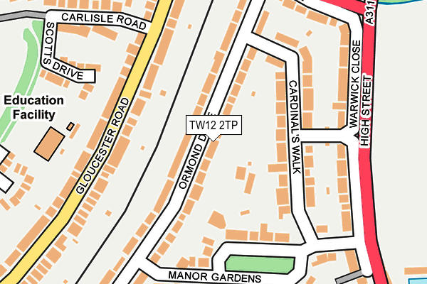 TW12 2TP map - OS OpenMap – Local (Ordnance Survey)