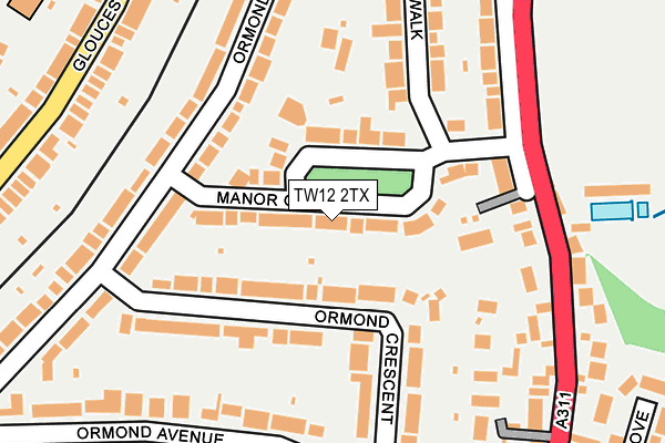 TW12 2TX map - OS OpenMap – Local (Ordnance Survey)