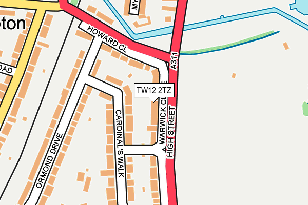 TW12 2TZ map - OS OpenMap – Local (Ordnance Survey)