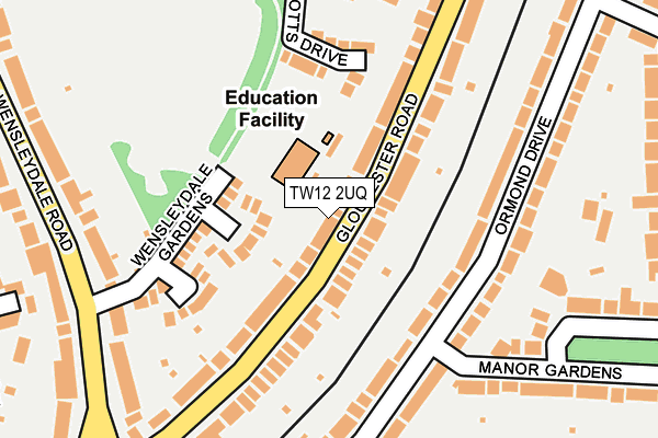 TW12 2UQ map - OS OpenMap – Local (Ordnance Survey)