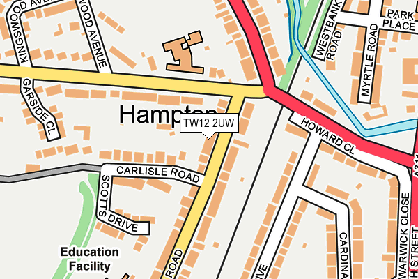 TW12 2UW map - OS OpenMap – Local (Ordnance Survey)