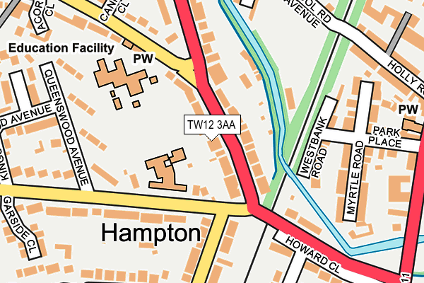 TW12 3AA map - OS OpenMap – Local (Ordnance Survey)