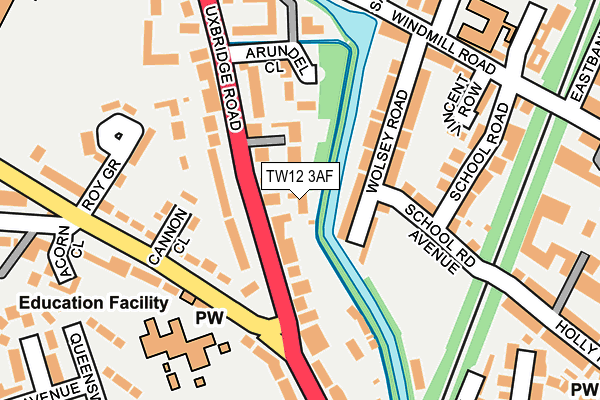 TW12 3AF map - OS OpenMap – Local (Ordnance Survey)