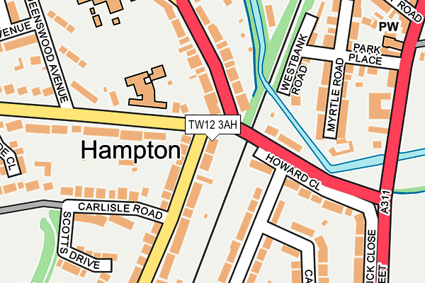 TW12 3AH map - OS OpenMap – Local (Ordnance Survey)