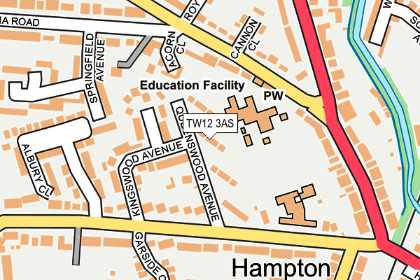 TW12 3AS map - OS OpenMap – Local (Ordnance Survey)