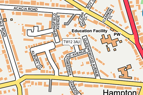 TW12 3AU map - OS OpenMap – Local (Ordnance Survey)
