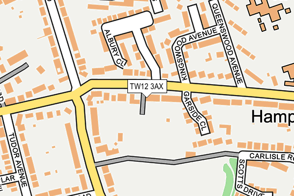 TW12 3AX map - OS OpenMap – Local (Ordnance Survey)