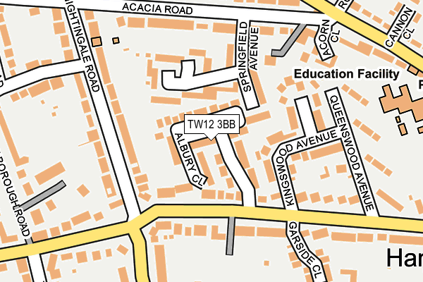 TW12 3BB map - OS OpenMap – Local (Ordnance Survey)