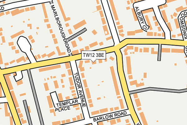 TW12 3BE map - OS OpenMap – Local (Ordnance Survey)
