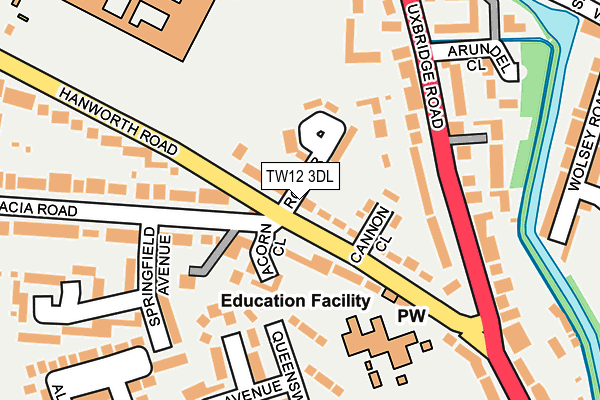 TW12 3DL map - OS OpenMap – Local (Ordnance Survey)