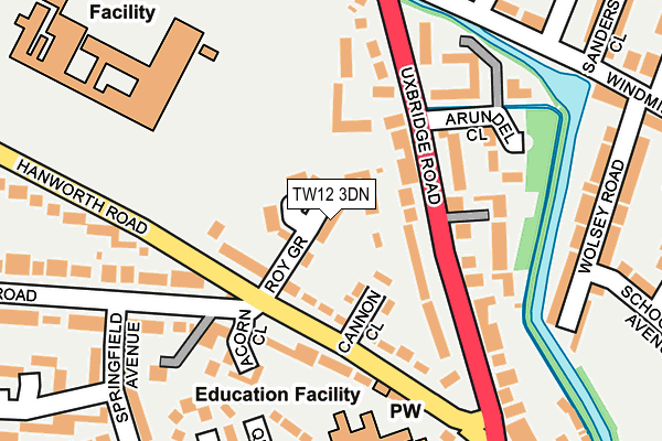 TW12 3DN map - OS OpenMap – Local (Ordnance Survey)