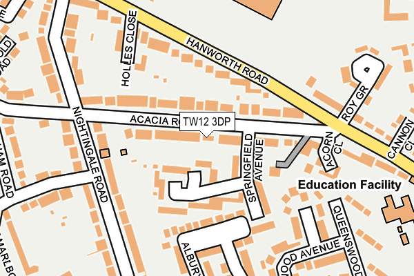 TW12 3DP map - OS OpenMap – Local (Ordnance Survey)
