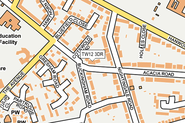 TW12 3DR map - OS OpenMap – Local (Ordnance Survey)