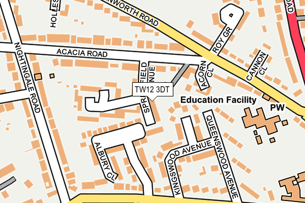TW12 3DT map - OS OpenMap – Local (Ordnance Survey)