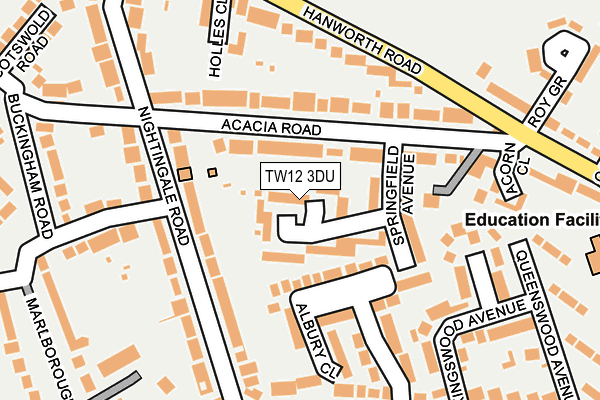 TW12 3DU map - OS OpenMap – Local (Ordnance Survey)