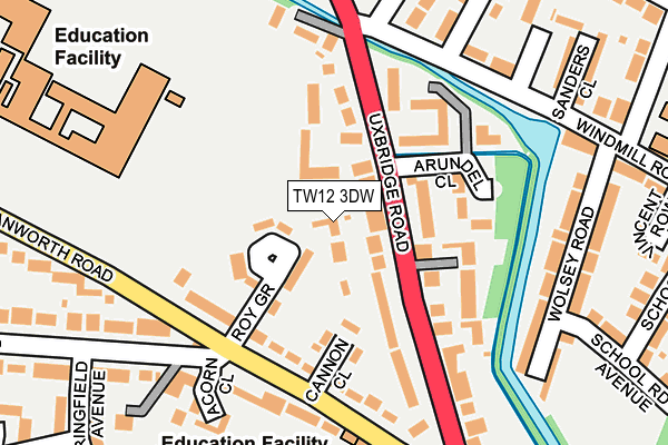 TW12 3DW map - OS OpenMap – Local (Ordnance Survey)