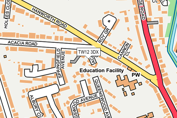 TW12 3DX map - OS OpenMap – Local (Ordnance Survey)
