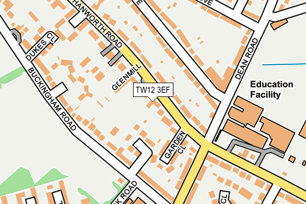 TW12 3EF map - OS OpenMap – Local (Ordnance Survey)