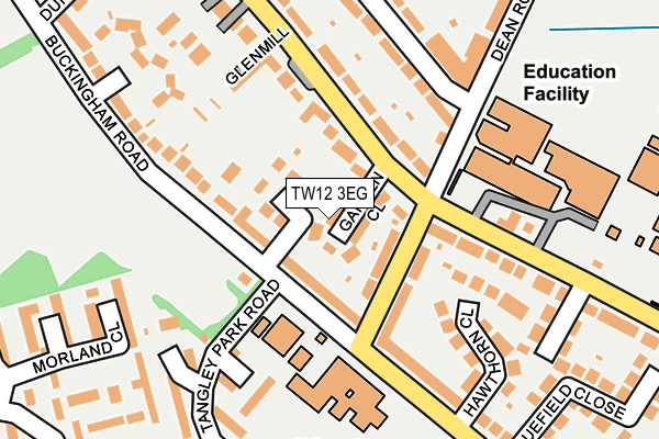 TW12 3EG map - OS OpenMap – Local (Ordnance Survey)
