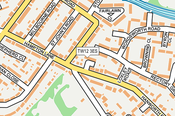 TW12 3ES map - OS OpenMap – Local (Ordnance Survey)