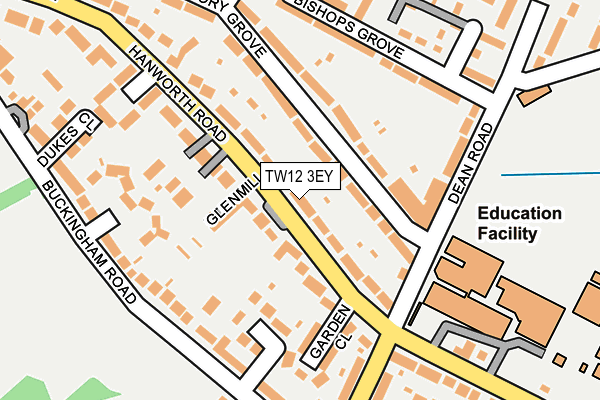 TW12 3EY map - OS OpenMap – Local (Ordnance Survey)