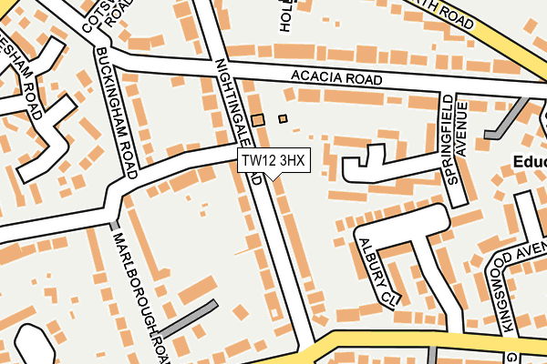 TW12 3HX map - OS OpenMap – Local (Ordnance Survey)