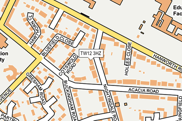 TW12 3HZ map - OS OpenMap – Local (Ordnance Survey)