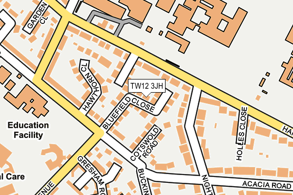 TW12 3JH map - OS OpenMap – Local (Ordnance Survey)