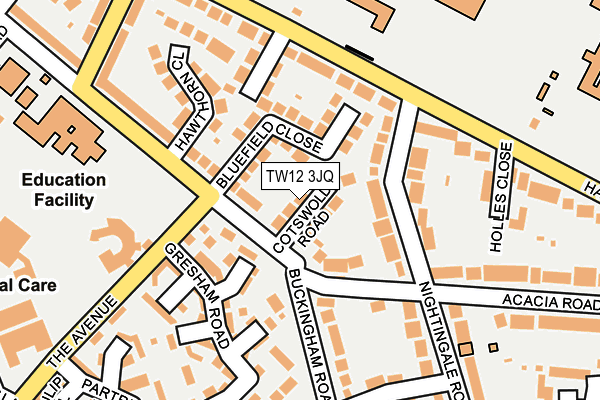 TW12 3JQ map - OS OpenMap – Local (Ordnance Survey)