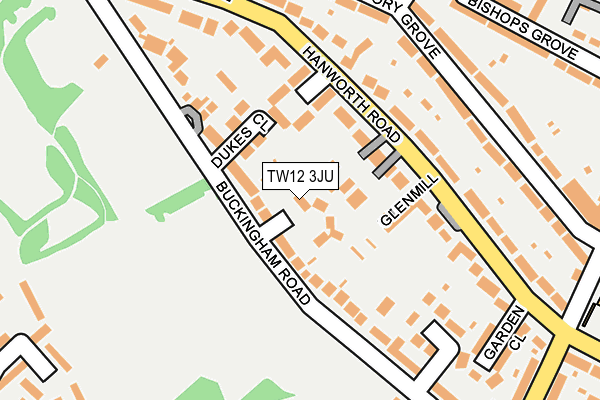 TW12 3JU map - OS OpenMap – Local (Ordnance Survey)