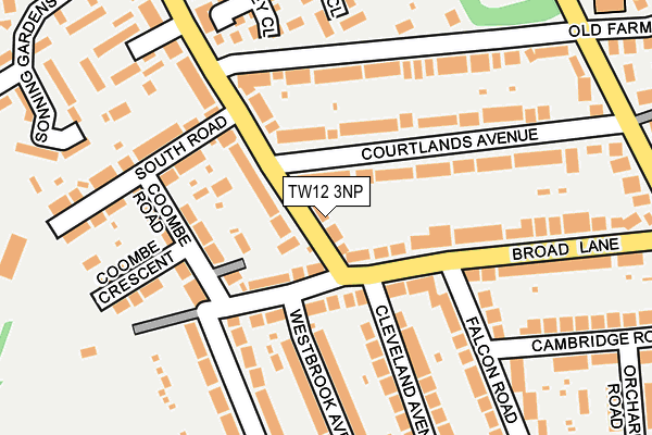 TW12 3NP map - OS OpenMap – Local (Ordnance Survey)