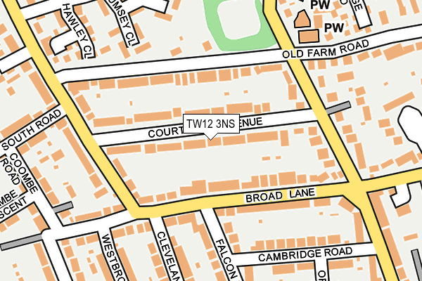 TW12 3NS map - OS OpenMap – Local (Ordnance Survey)