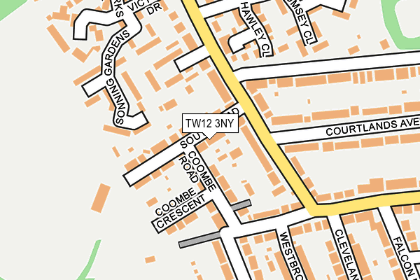TW12 3NY map - OS OpenMap – Local (Ordnance Survey)