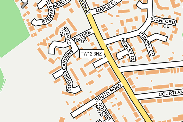 TW12 3NZ map - OS OpenMap – Local (Ordnance Survey)