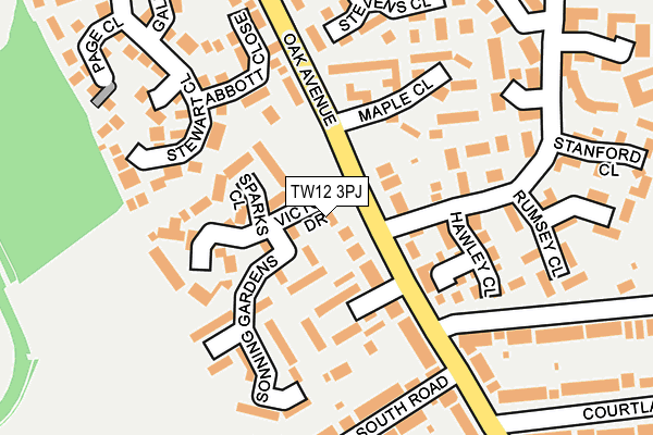 TW12 3PJ map - OS OpenMap – Local (Ordnance Survey)