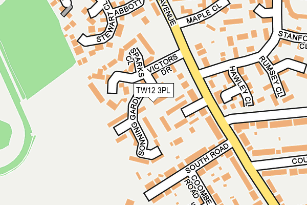 TW12 3PL map - OS OpenMap – Local (Ordnance Survey)