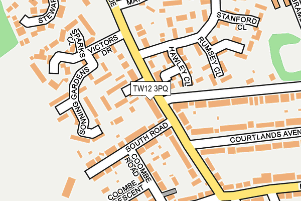 TW12 3PQ map - OS OpenMap – Local (Ordnance Survey)