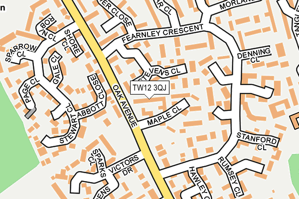 TW12 3QJ map - OS OpenMap – Local (Ordnance Survey)