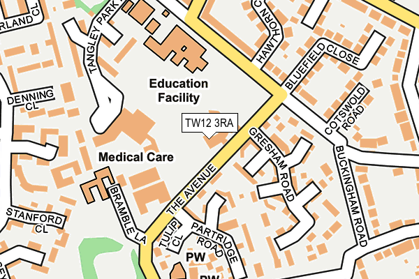 TW12 3RA map - OS OpenMap – Local (Ordnance Survey)